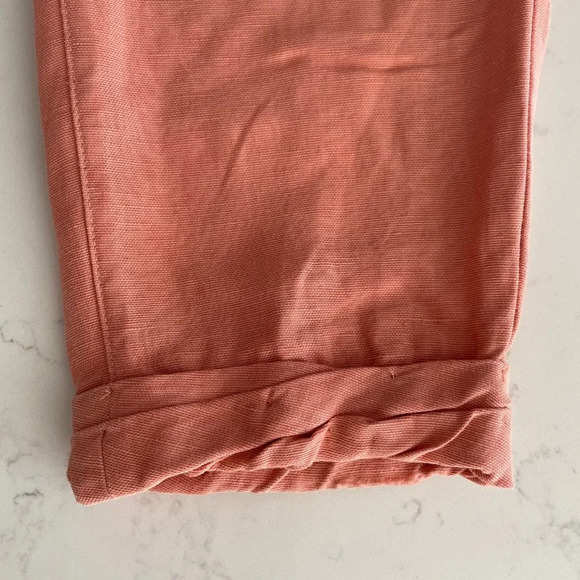 Aritzia Wilfred Allegra Button Close Linen Lyocell Casual Pants Salmon Sz 4 - Picture 8 of 13